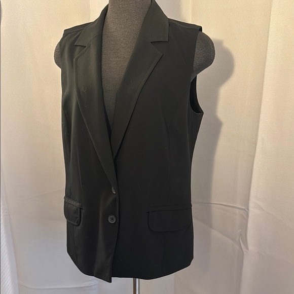 DKNY Lined Black Sleeveless Blazer Vest. Large. Pre-owned. - Picture 1 of 9